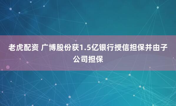 老虎配资 广博股份获1.5亿银行授信担保并由子公司担保